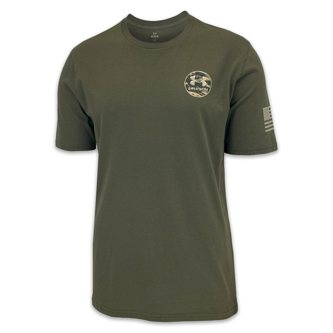 Army Under Armour Freedom By Land Skull T-Shirt (OD Green)