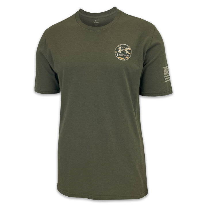Army Under Armour Freedom By Land Skull T-Shirt (OD Green)
