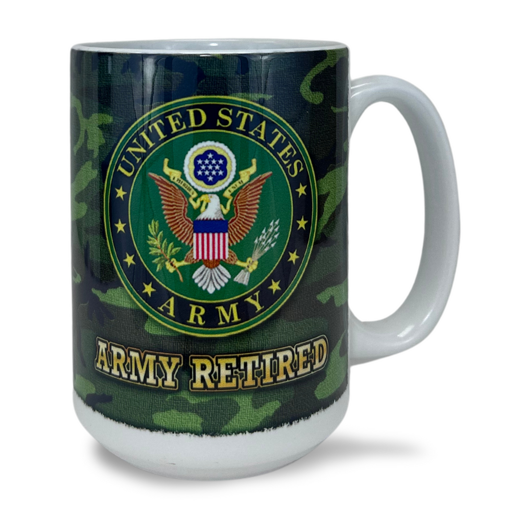 Army Seal Retired Mug (Camo)