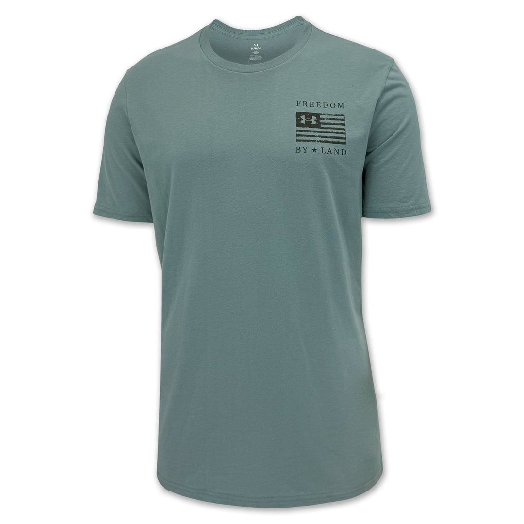 Army Under Armour Freedom By Land Skull T-Shirt (Green)
