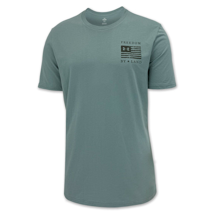 Army Under Armour Freedom By Land Skull T-Shirt (Green)