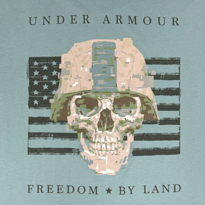 Army Under Armour Freedom By Land Skull T-Shirt (Green)