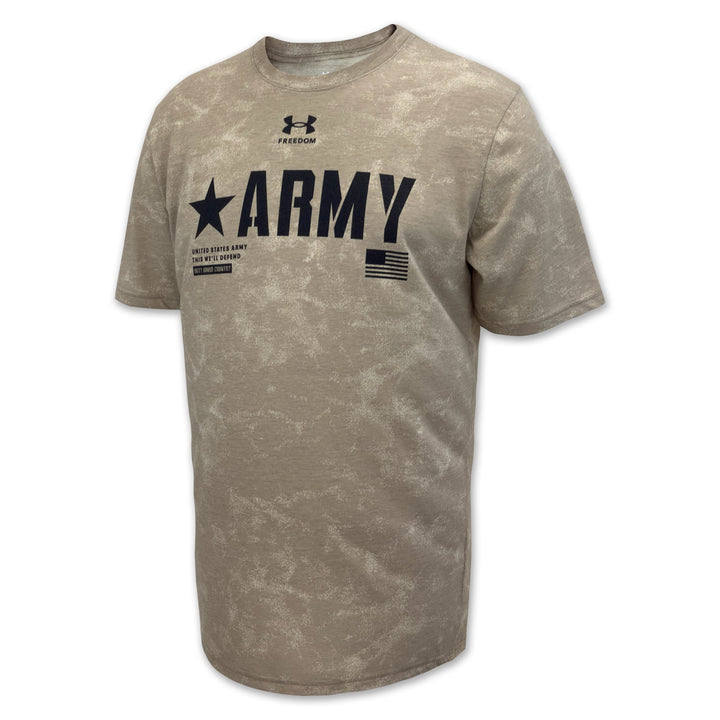 Army Under Armour Freedom Performance Cotton Washed T-Shirt (Tan)