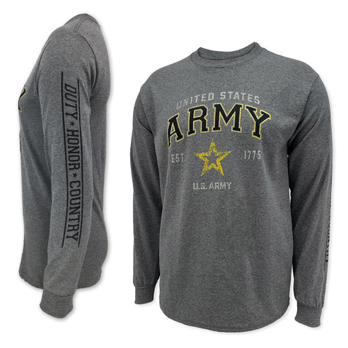 Army Star Est. 1775 Long Sleeve T-Shirt (Grey)