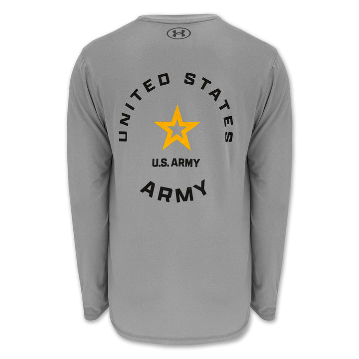 United States Army Star Under Armour Tech Long Sleeve T-Shirt (Grey)