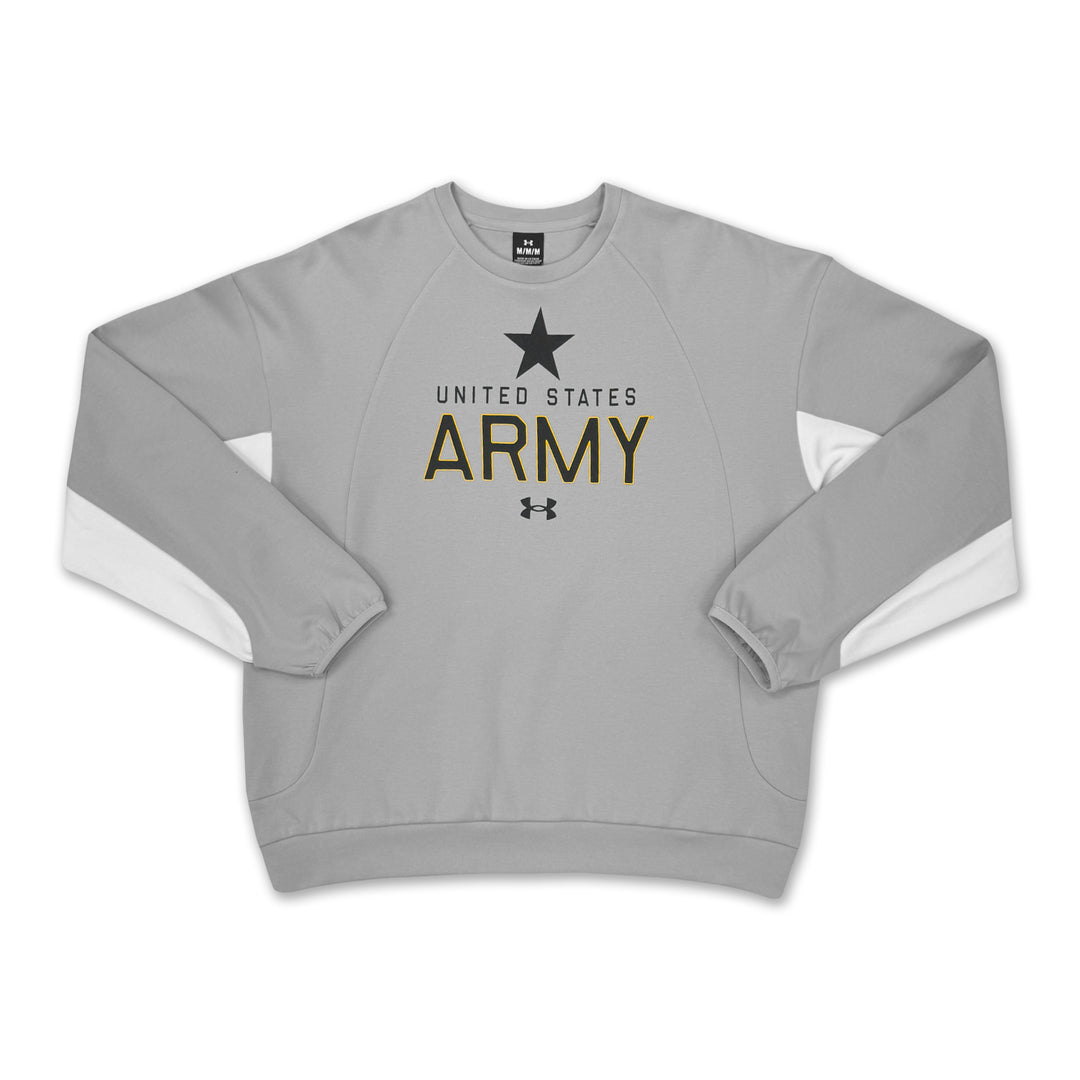 Army Under Armour Gameday Icon Double Knit Fleece Crew (Grey)