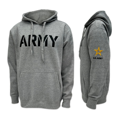 Army Star Tackle Twill Embroidered Fleece Hood (Grey)