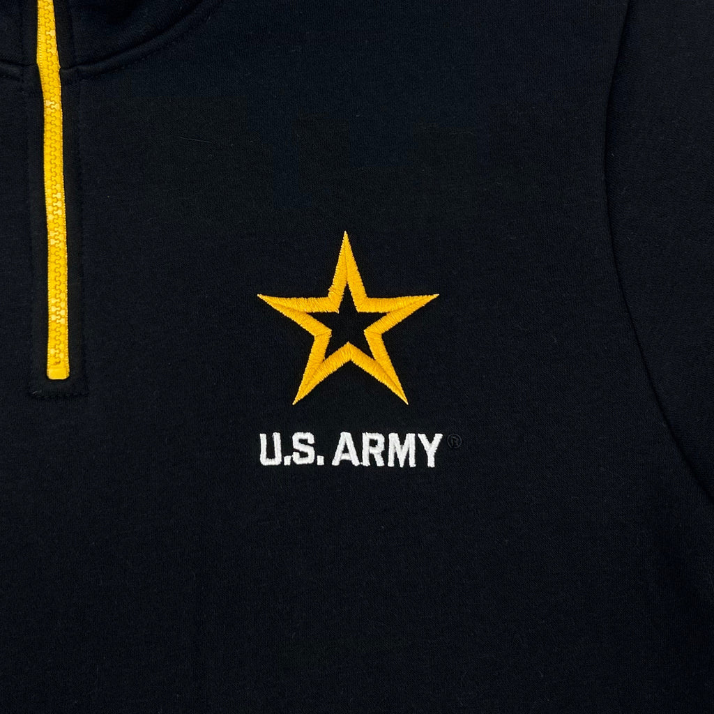 Army Star Tackle Twill Embroidered Fleece Quarter Zip (Black)