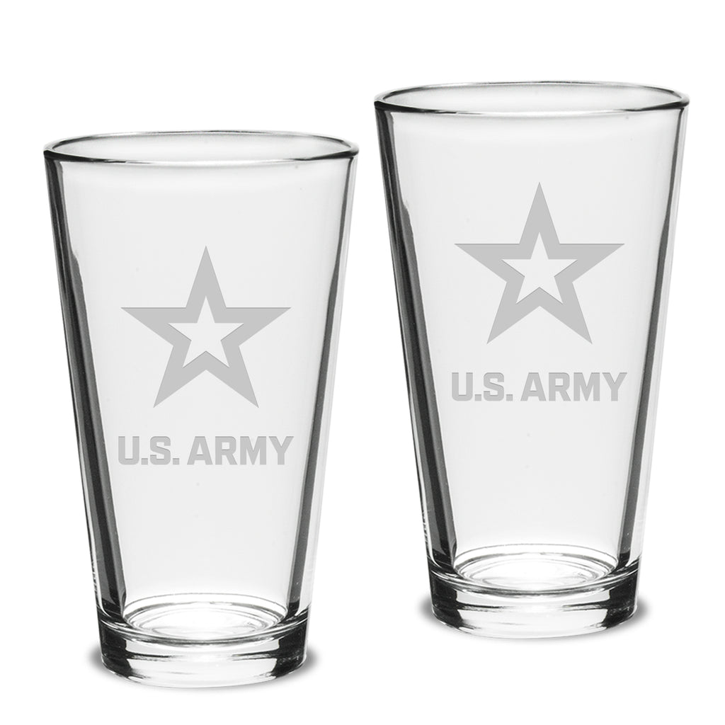 Army Star Set of Two 16oz Classic Mixing Glasses