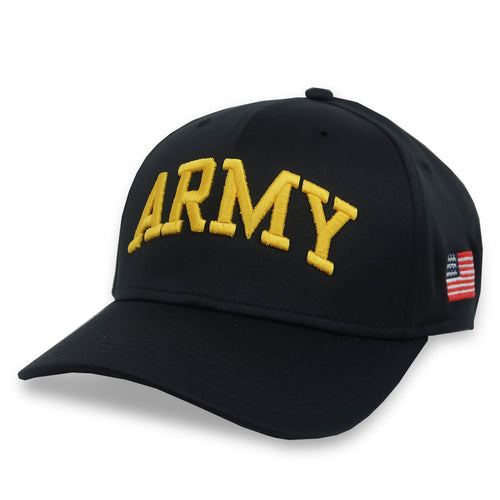 Army American Flag Cool Fit Structured Stretch Fit Hat (Black)