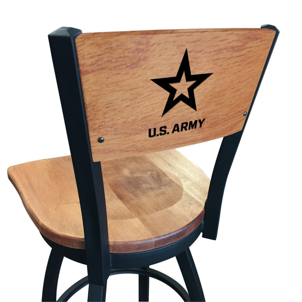 Army Star Swivel Stool with Laser Engraved Back