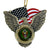 Army Seal/Eagle with American Flag Metal Ornament