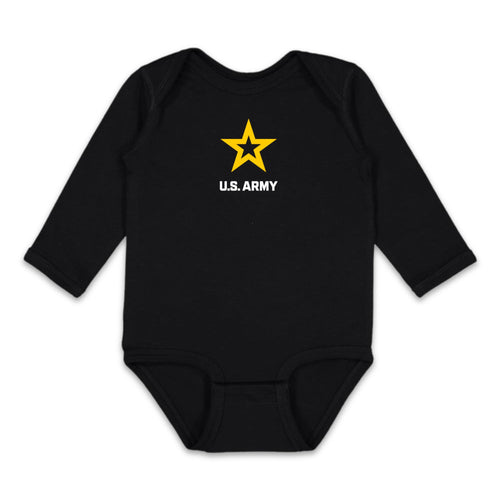 Army Star Infant Long Sleeve Bodysuit