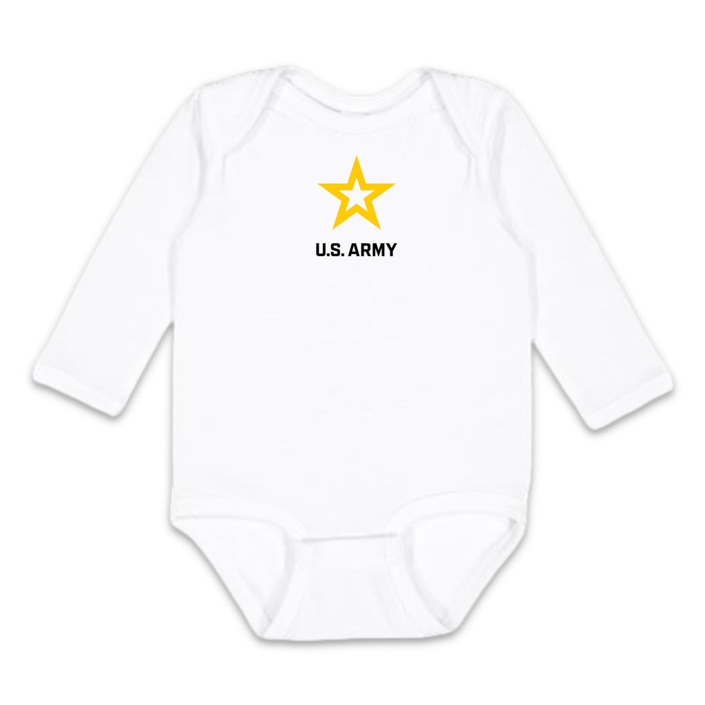 Army Star Infant Long Sleeve Bodysuit