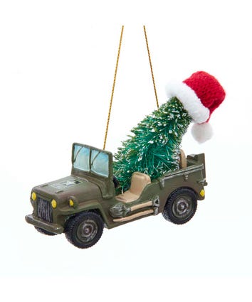 Army Vehicle With Christmas Tree Ornament
