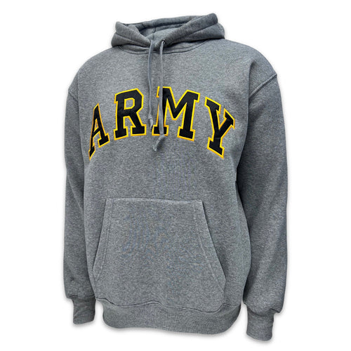 Army Embroidered Pullover Hoodie Sweatshirt (Grey)