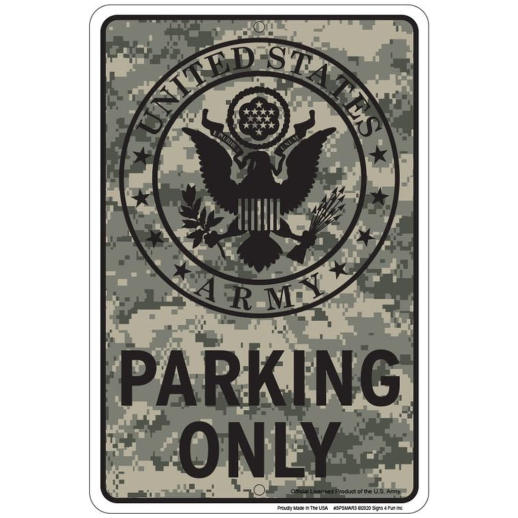 Army Camo Parking Only Sign