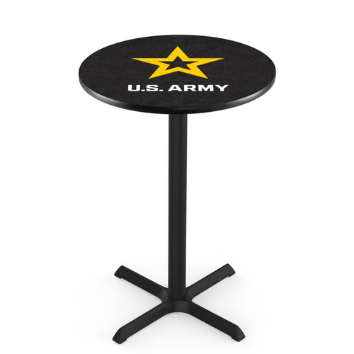 Army Star Pub Table with X-Style Base (Black)