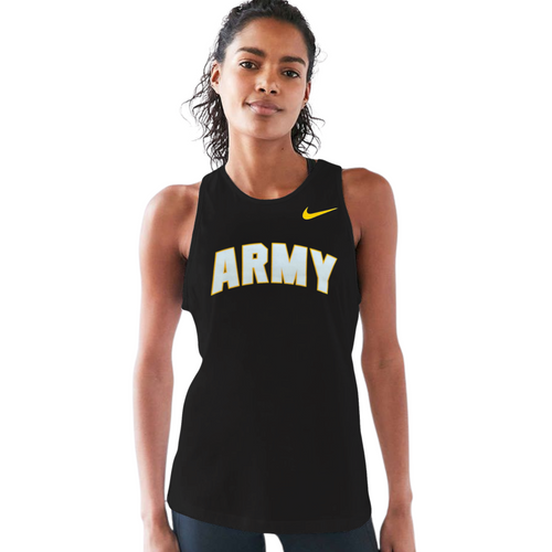 Army Nike Dri-Fit Cotton Tomboy Tank (Black)